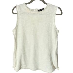 Banana Republic Sleeveless White Boucle Shell Top. Medium.